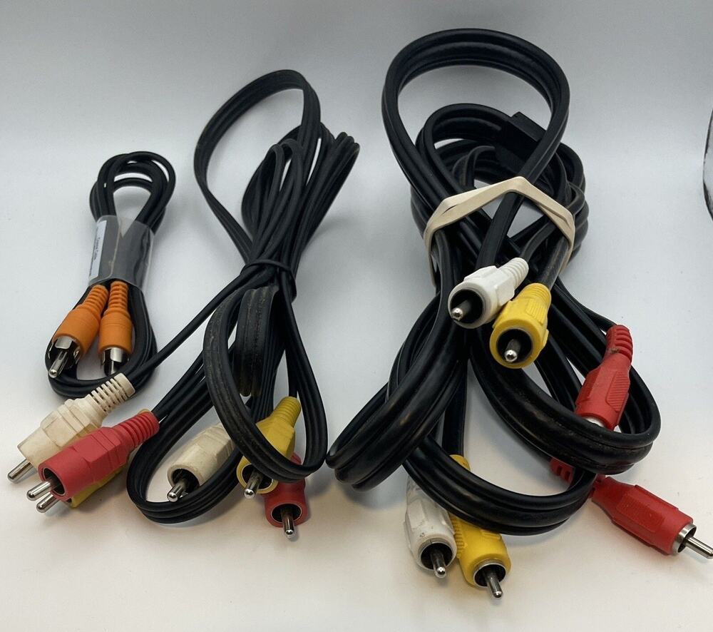Lot Of Male Cables 6’ Red Yellow White Heavy, Light 5’ RYW & Single Orange